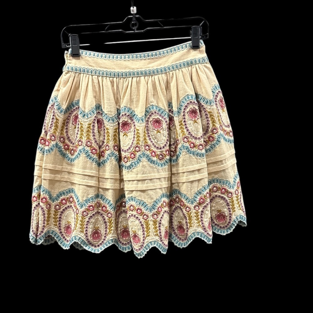 Cream and Pink Embellished Bubble Mini Skirt - Picture 1 of 3